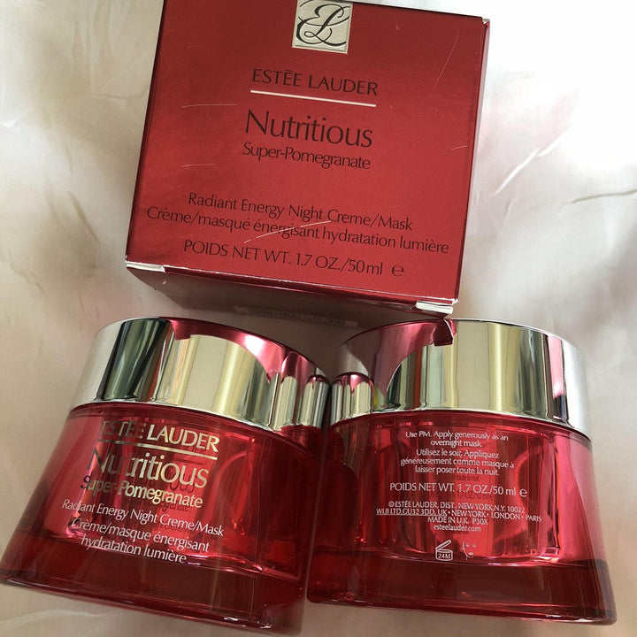 Estee Lauder Nutritious Super-Pomegranate Radiant Energy Night Crème and moisturizer bundle