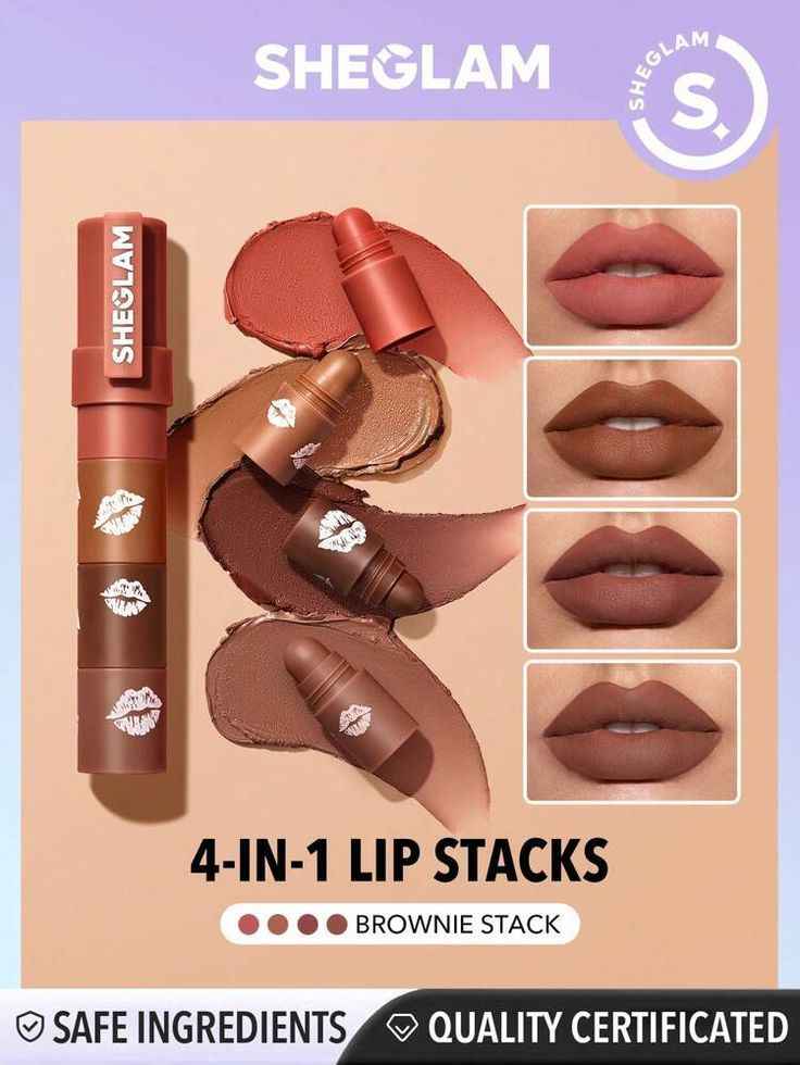 sheglam Mega Lip Stacks-Nude-Bare Stack 4 in 1